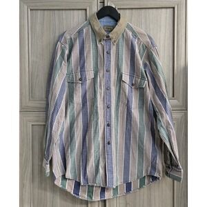 Roper Mens Western Button Down Dress Shirt Long Sleeve Multi-Stripe